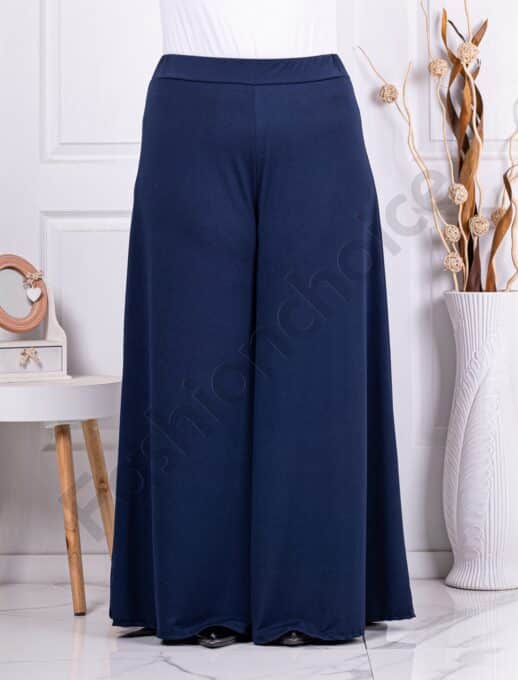 Plus size παντελόνι σε φαρδιά γραμμή-μπλε-κωδ 5359-1