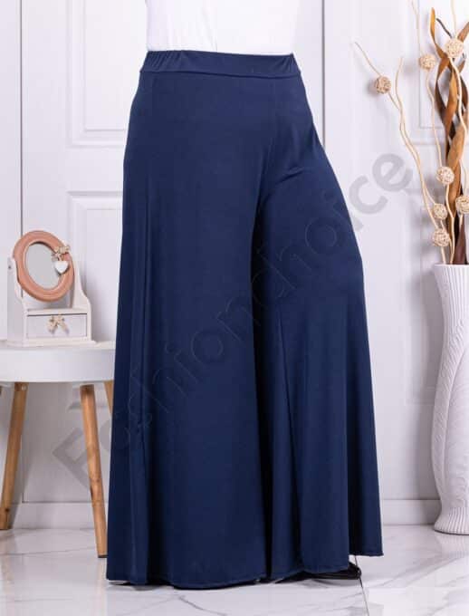 Plus size παντελόνι σε φαρδιά γραμμή-μπλε-κωδ 5359-1
