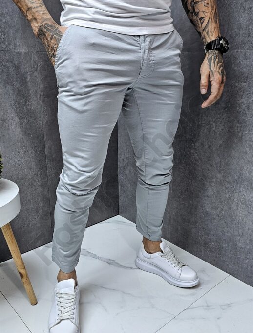 Ανδρικό παντελόνι Skinny-γκρι-κωδ 1364