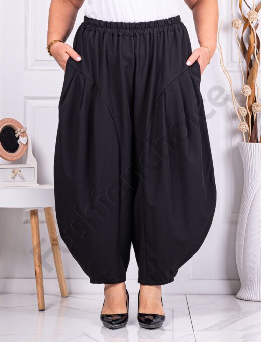 Plus size γυναικείο παντελόνι baloon-μαύρο-κωδ 2909