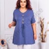 Plus size τουνίκ με τρία ξύλινα κουμπιά-σκούρο λιλά-κωδ 1683-1