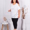 Plus size μπλούζα με άνοιγμα στους ώμους-λευκό-κωδ 9927-4