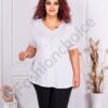 Plus size μπλούζα με χάντρες και στρας-λευκό-κωδ 2838-3