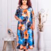 Plus size Floral χρωματιστό φόρεμα-κωδ 24824-2