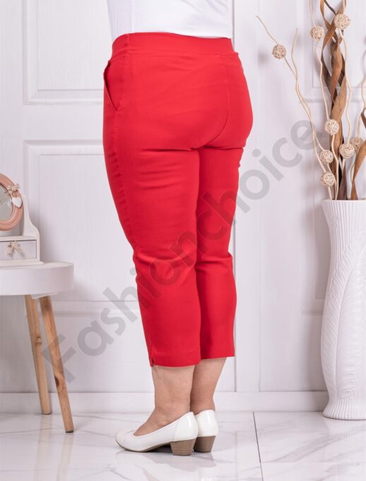 Plus size παντελόνι κάπρι σε κόκκινο-κωδ 24238-3