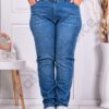 Plus size γυναικείο τζιν με ελαφρά σκισίματα-μπλε-κωδ 8974