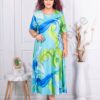 Plus size μακρύ φόρεμα με ιριδίζοντα χρώματα-γαλάζιο-κωδ 246085-8