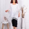 Plus size τουνίκ πόντσο με δαντέλα-λευκό-κωδ 6807-1