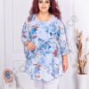 Plus size σιφόν τουνίκ Floral-μπλε-κωδ 24236-9