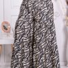 Plus size παντελόνι σε φαρδιά γραμμή με ασπρόμαυρο σχέδιο-κωδ 3300-2
