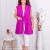 Plus size κομψό μακρύ γιλέκο-ματζέντα-κωδ 3268-3