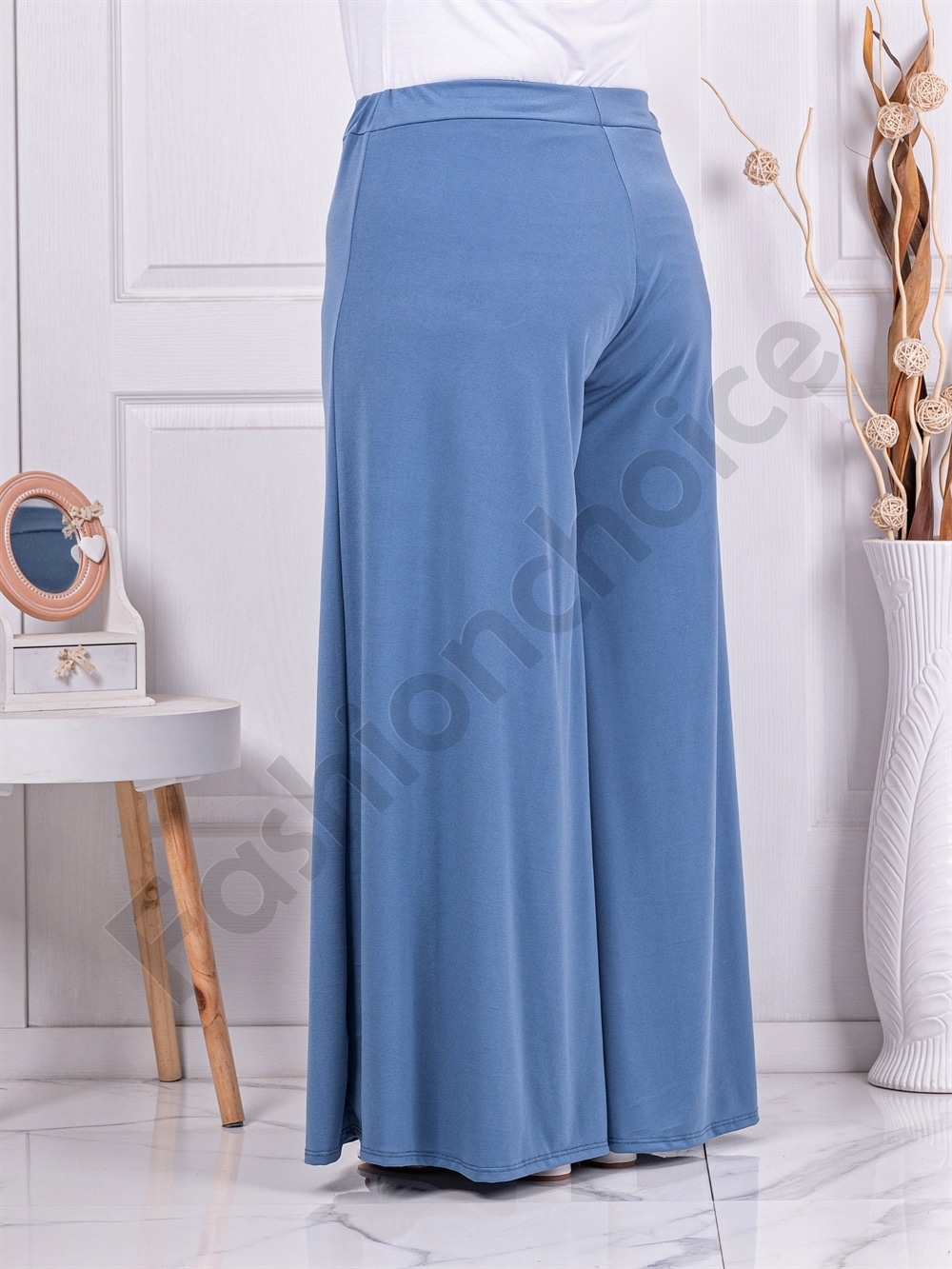 Plus size ψηλόμεση παντελόνα-μπλε-κωδ 5359-4
