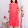 Plus size πλισέ φόρεμα σε κοραλί-κωδ 4232-1