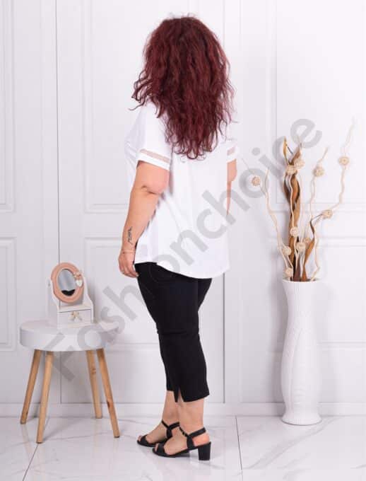 Plus size μπλούζα με χάντρες και στρας-λευκό-κωδ 2851-4