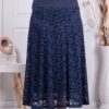 Plus size μακριά φούστα από δαντέλα-μπλε-κωδ 24243-1