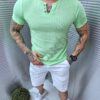 Ανδρικό βαμβακερό V-neck t-shirt-πράσινο-κωδ 1265-3