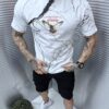 Ανδρικό Oversize T-shirt με τύπωμα και επιγραφή-λευκό-κωδ 3218-1
