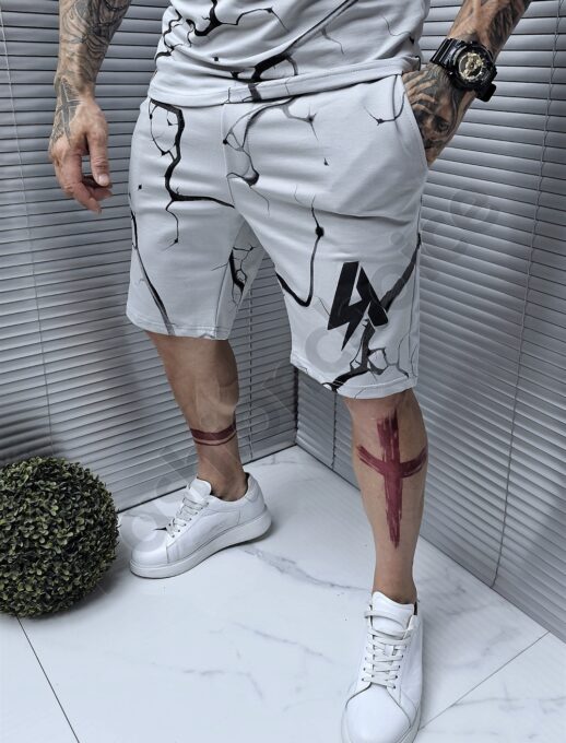 Ανδρικό Oversize σετ T-Shirt και βερμούδα Chaos-γκρι-κωδ 5087-2
