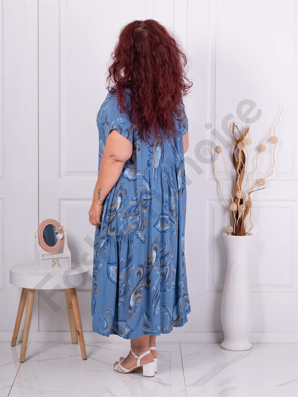 Plus size φλοράλ φόρεμα με τσέπες-μπλε-κωδ 241203-3