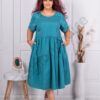 Plus size φόρεμα με τρυπητό κέντημα-πετρόλ-κωδ 241207-1