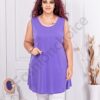 Plus size μακριά αμάνικη μπλούζα-λιλά-κωδ 2143-1