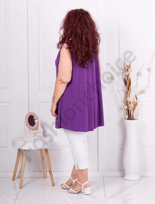 Plus size μακριά αμάνικη μπλούζα-μωβ-κωδ 2143-4