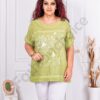 Plus size βαμβακερή μπλούζα με τύπωμα πεταλούδες-λαχανί-κωδ 1062-5