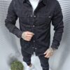 Ανδρικό τζιν Overshirt με σκισίματα-κωδ 61