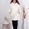 Plus size γυναικείο μπουφάν με κέντημα-εκρού-κωδ 63015-2