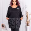 Plus size μπλούζα με πουά βελούδινα-κωδ 241414