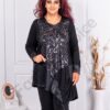 Plus size ασύμμετρη τουνίκ με σχέδιο ασημί-κωδ 24759