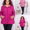 Plus size λεπτό μπουφάν διπλής όψης-φούξια-κωδ 5930-4
