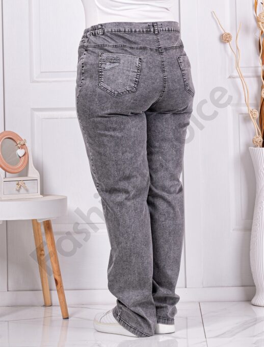 Plus size γυναικείο τζιν σε ίσια γραμμή-γκρι-κωδ 8897-2