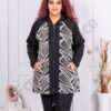 Plus size ζακέτα με ασπρόμαυρα σχέδια-κωδ 241212-5