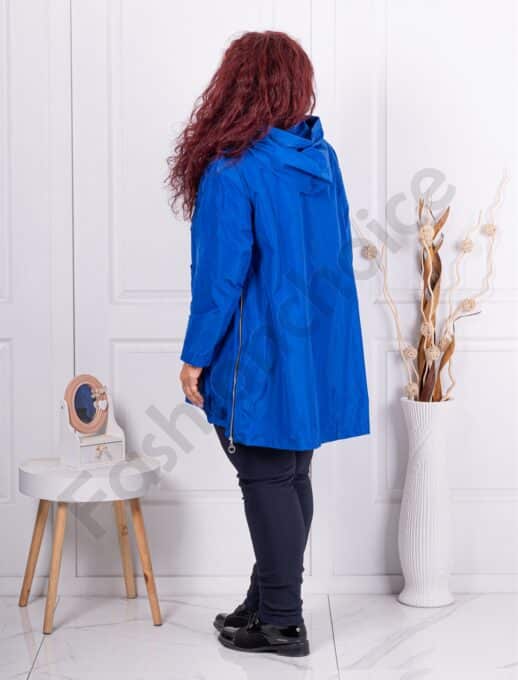 Plus size αντιανεμικό τύπου ζακέτα-μπλε ρουά-κωδ 9436-2