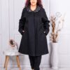 Plus size παλτό με γιακά τεχνικό ύφασμα-κωδ 3956