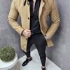 Ανδρικό παλτό με αποσπώμενο γιακά-μπεζ-κωδ 802-1
