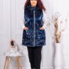 Plus size αντιανεμικό αμάνικο μπουφάν-μπλε σκούρο-κωδ 90066-4