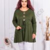 Plus size μπλούζα με ξύλινα κουμπιά-χακί-κωδ 16831-4