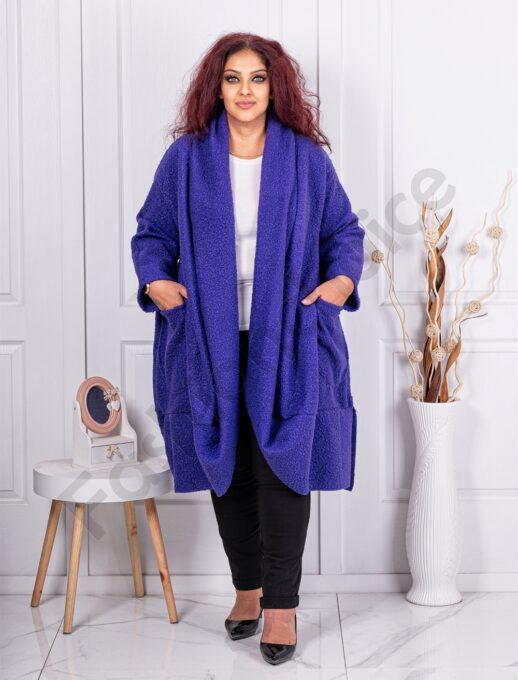 Plus size παλτό μπουκλέ-λιλά-κωδ 1752-3