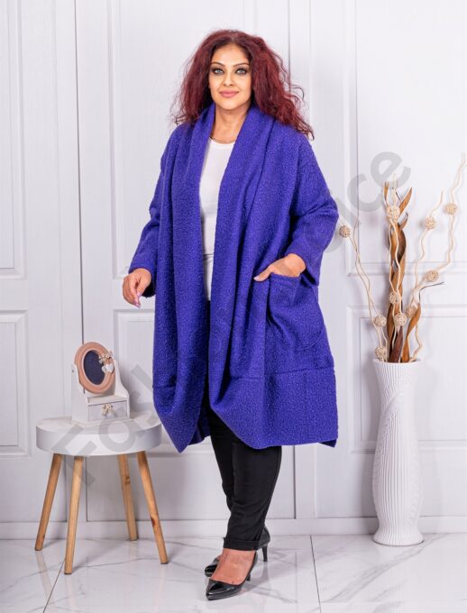 Plus size παλτό μπουκλέ-λιλά-κωδ 1752-3