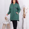 Plus size σετ μπλούζα-παντελόνα με επιγραφές-κυπαρισσί-κωδ 1403-3
