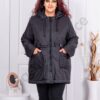 Plus size καπιτονέ μπουφάν-μαύρο-κωδ 63034
