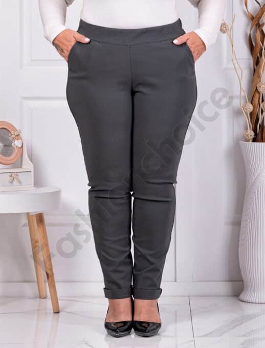 Plus size παντελόνι Push up ελαστικό-σκούρο πράσινο-κωδ 24348-12