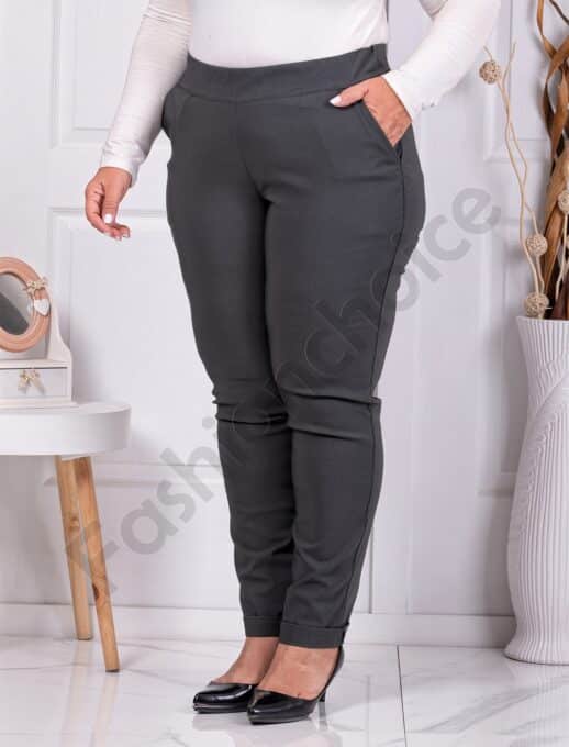 Plus size παντελόνι Push up ελαστικό-σκούρο πράσινο-κωδ 24348-12