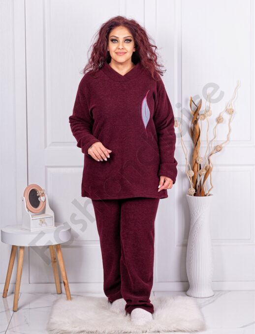 Plus size ζεστό σετ Teddy Bear-μαρσάλα-κωδ 61137