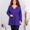 Plus size πλεκτή μπλούζα V-neck-βιολετί-κωδ 1874-7