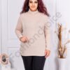 Plus size μπλούζα ζιβάγκο-μπεζ-κωδ 1002-13