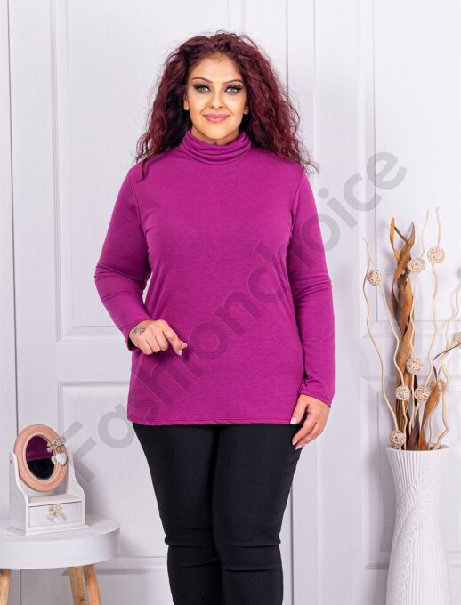 Plus size μπλούζα ζιβάγκο-ματζέντα-κωδ 1002-15