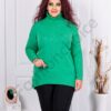 Plus size πλεκτή μπλούζα ζιβάγκο-πράσινο-κωδ 81002-4